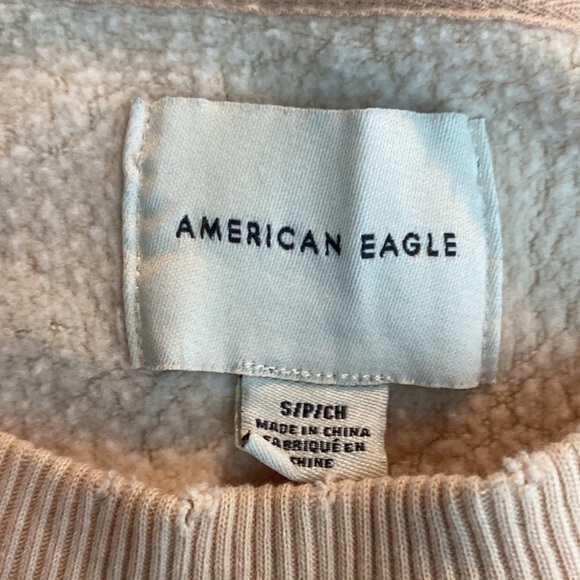 American Eagle Graphic Ocean Crew Neck Oversized Sweater Peach Cream Size S - Picture 12 of 13